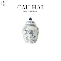 "Tết" Couture - Bình Hoa Sứ Tráng Men Indochine Flora 11.5x29.5-BÌNH HOA-CẬU HAI HOME DECOR