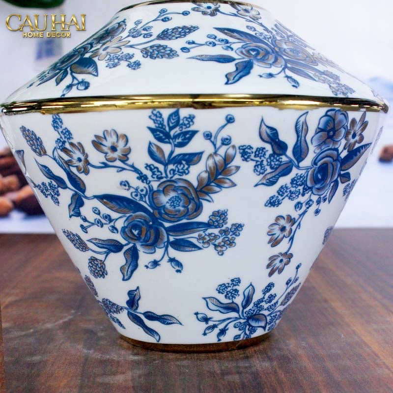 Tết Couture - Bộ Bình Hoa Indochine Thanh Hoa Cát Lợi Tường Hoà Indigo Porcelain Vases - CẬU HAI HOME DECOR