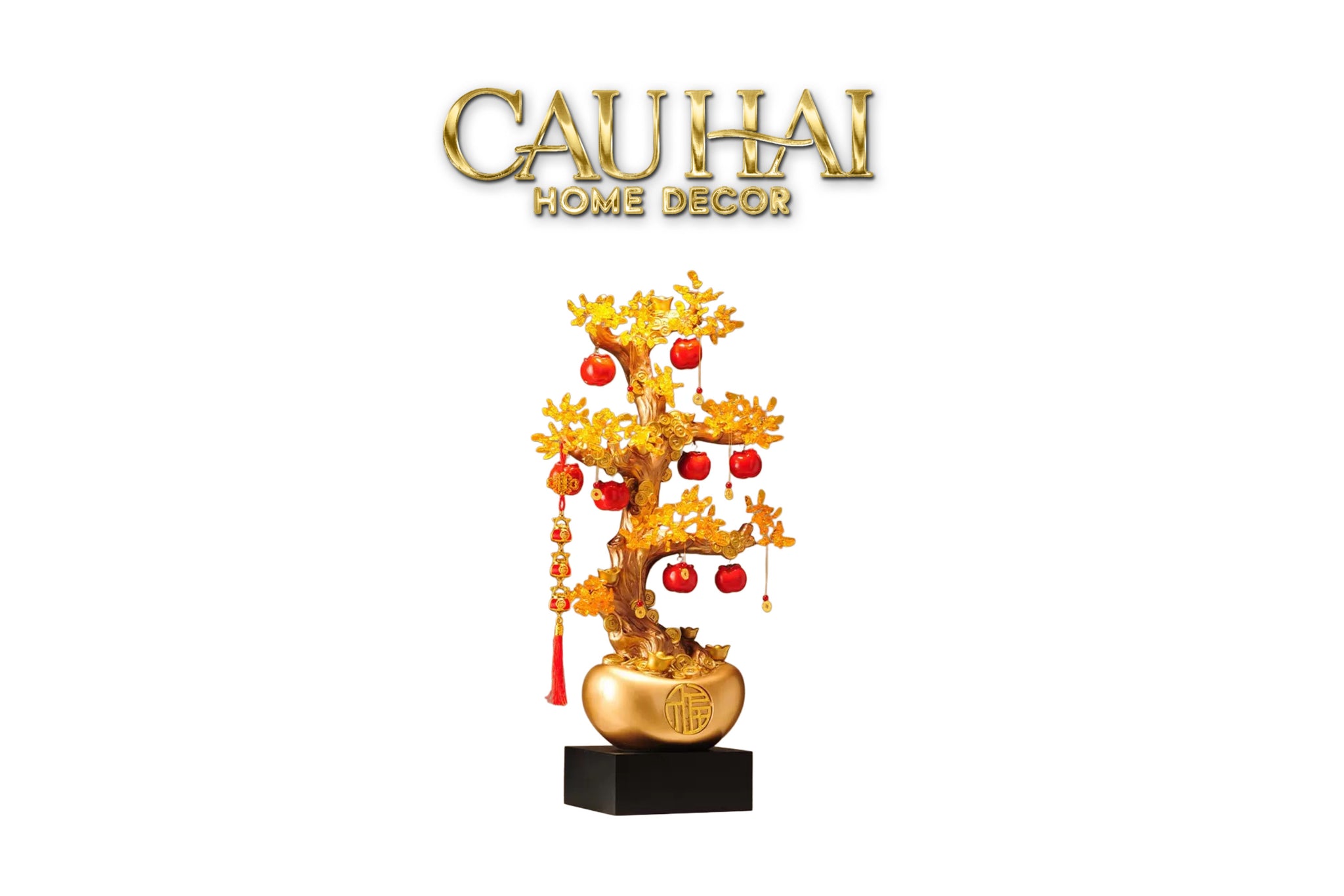 Tết Couture - Cây Hồng Đính Pha Lê - Đại Ngũ Phúc - Jewelry Persimone Fortune Tree 43x88-CẬU HAI HOME DECOR