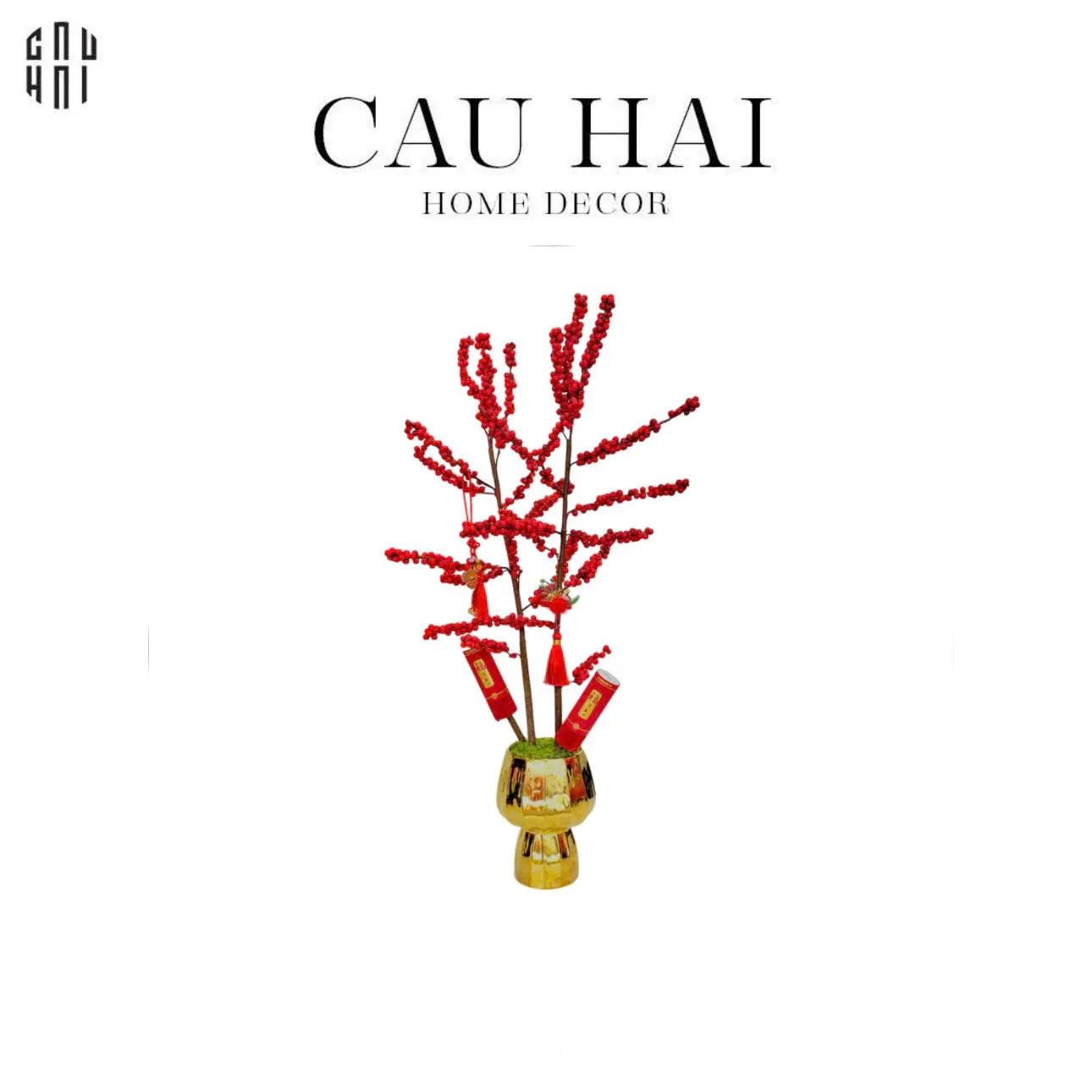 Tết Couture - Chậu Đào Đông Guirlandes Winterberry Holly - CẬU HAI HOME DECOR