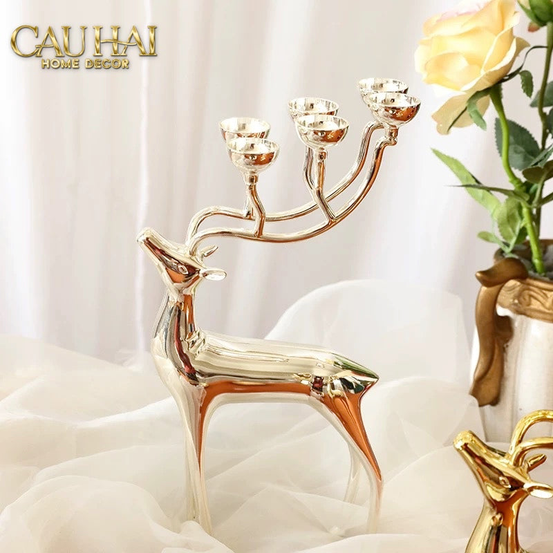 Tết Couture - Đế Nến Hươu Lumière Du Cerf – Gilded Candle Holder Antler - CẬU HAI HOME DECOR