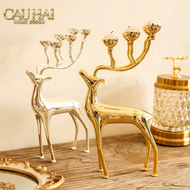Tết Couture - Đế Nến Hươu Lumière Du Cerf – Gilded Candle Holder Antler - CẬU HAI HOME DECOR