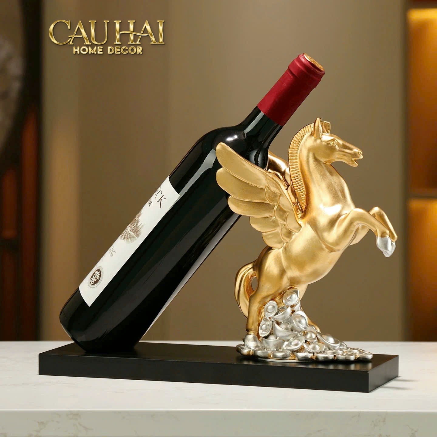 Tết Couture - Đế Rượu Aurum Pegasus Floating Cloud Wine Holder - CẬU HAI HOME DECOR