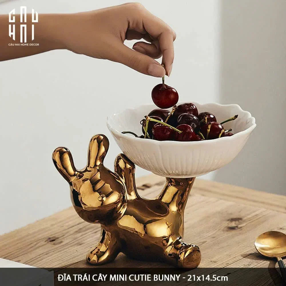 Tết Couture - Đĩa Trái Cây Petit Lapin Jolié D'Or - CẬU HAI HOME DECOR