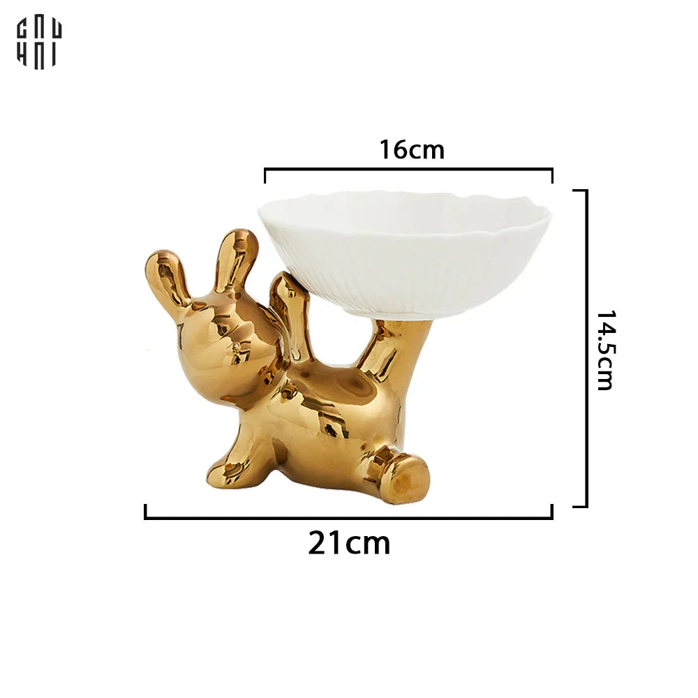 Tết Couture - Đĩa Trái Cây Petit Lapin Jolié D'Or - CẬU HAI HOME DECOR