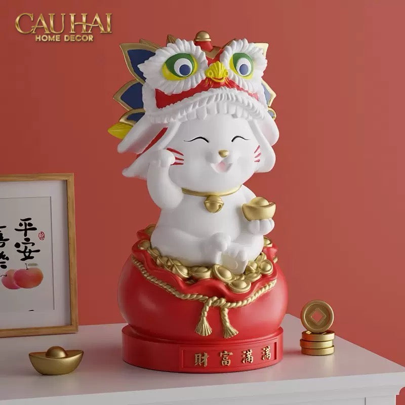 Tết Couture - Gift Set Tượng Mèo Kim Lân Song Hỷ - Phúc An - CẬU HAI HOME DECOR