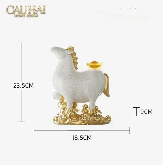 Tết Couture - Gift Set Tượng Ngựa Bạch Mã Kim Nguyên Bảo 2026-CẬU HAI HOME DECOR