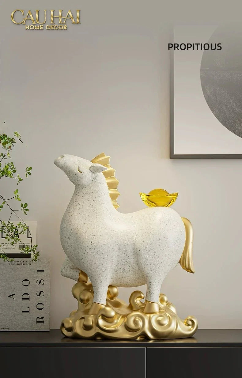 Tết Couture - Gift Set Tượng Ngựa Bạch Mã Kim Nguyên Bảo 2026-CẬU HAI HOME DECOR
