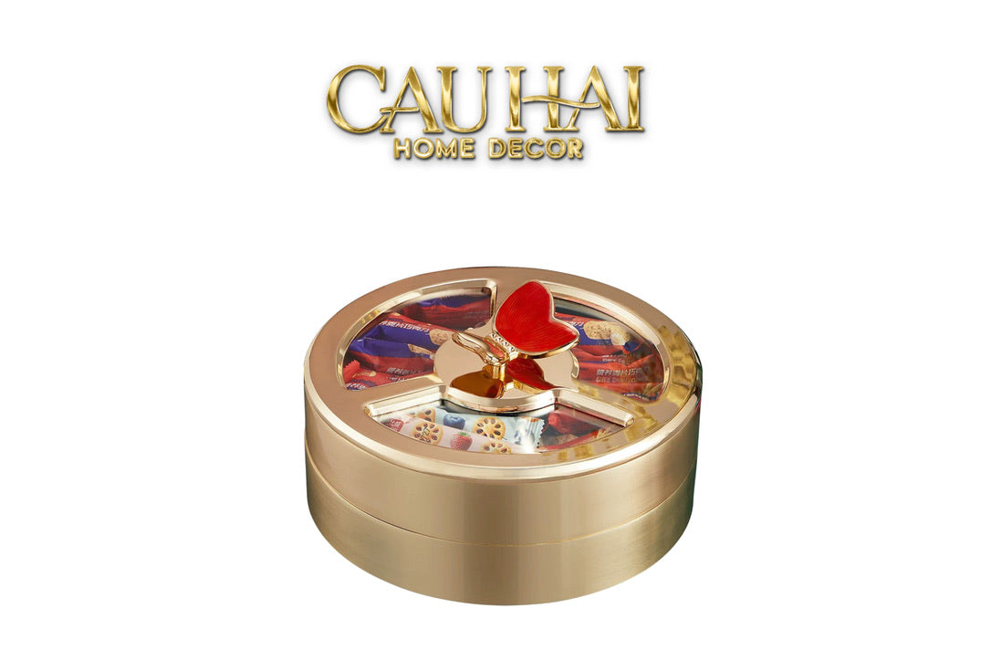 Tết Couture - Hộp Bánh Mứt 2 Tầng Glorious Auré Papillon Royale 28x20-CẬU HAI HOME DECOR