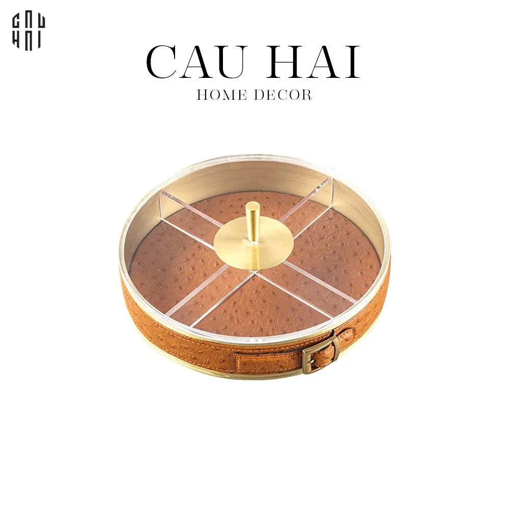 Tết Couture - Hộp Bánh Mứt Leather Brasson Antonio - CẬU HAI HOME DECOR