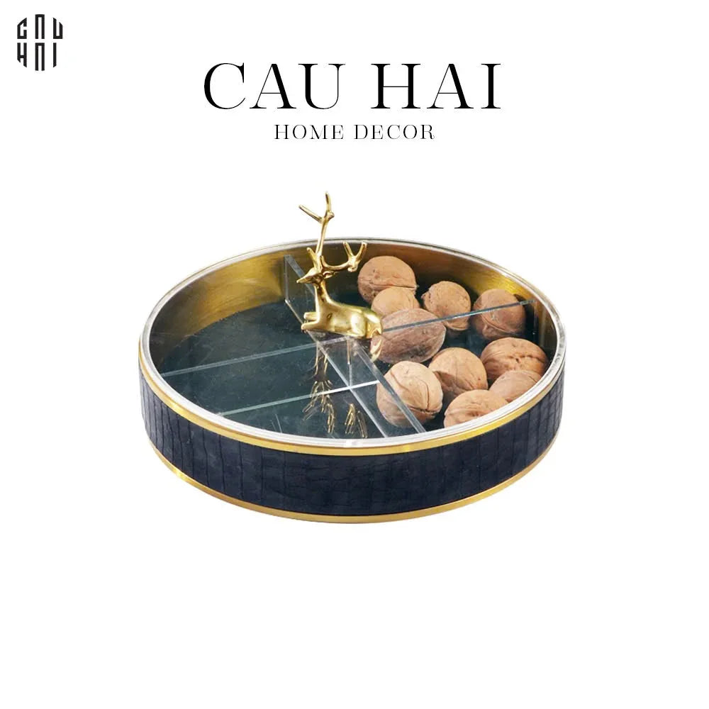 Tết Couture - Hộp Bánh Mứt Leather - Midnight Laying Alley - CẬU HAI HOME DECOR