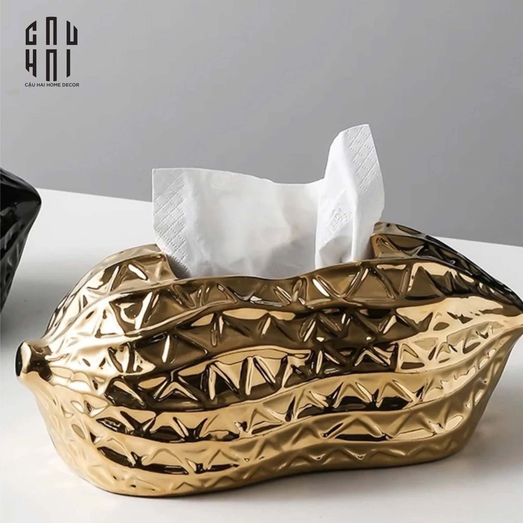 Tết Couture - Hộp Khăn Giấy Golden Peanut - CẬU HAI HOME DECOR