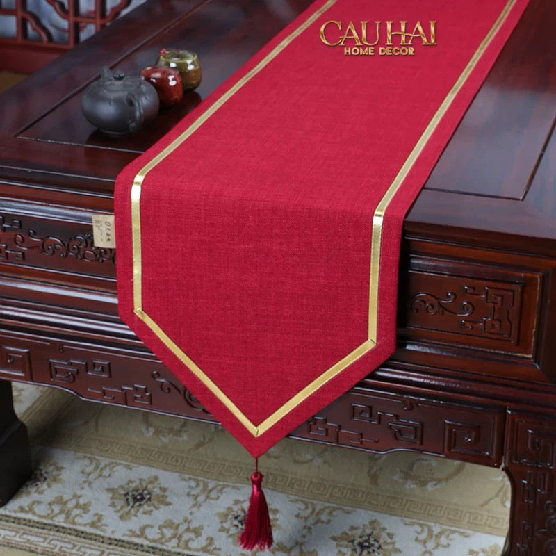 Tết Couture – Khăn Trải Bàn Hỷ Ngọc Phú Quý Table Runner 33x400-CẬU HAI HOME DECOR