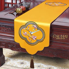 Tết Couture – Khăn Trải Bàn Kim Tú Hoa Khai | Table Runner 33x400-CẬU HAI HOME DECOR