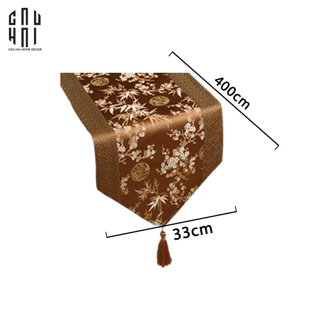 Khăn Trải Bàn - Mai Lan Cúc Trúc Table Runner 4M - CẬU HAI HOME DECOR