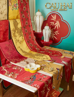 Tết Couture - Khăn Trải Bàn Phú Quý Mẫu Đơn 2m4-KHĂN TRẢI BÀN-CẬU HAI HOME DECOR