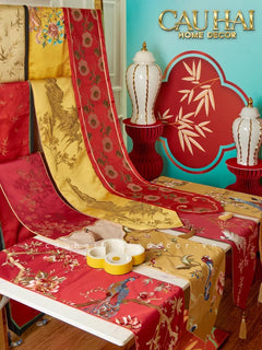 Tết Couture - Khăn Trải Bàn Phú Quý Mẫu Đơn 2m4-KHĂN TRẢI BÀN-CẬU HAI HOME DECOR