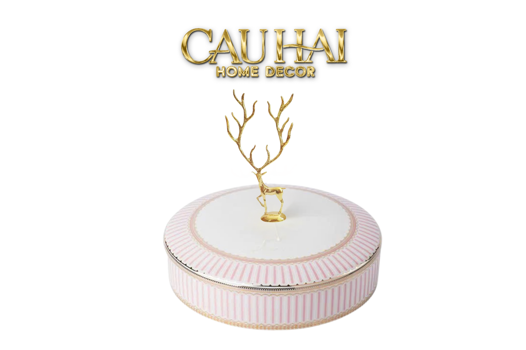 Tết Couture - Khay Bánh Mứt Linges Antler Noble - Bleu / Rose Plateau - CẬU HAI HOME DECOR
