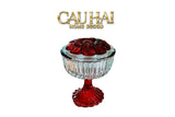 Tết Couture - Lọ Kẹo Thuỷ Tinh Ruby Flora Jello Bonbonnière - CẬU HAI HOME DECOR