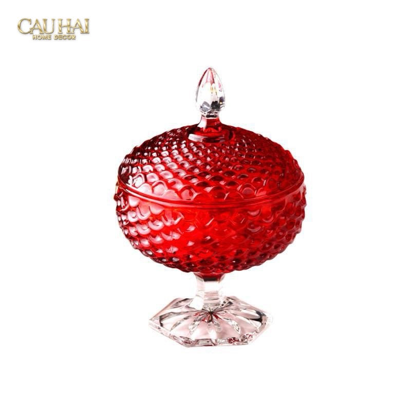 Tết Couture - Lọ Thuỷ Tinh Lollipop Ruby Bonbonnière H25 - CẬU HAI HOME DECOR