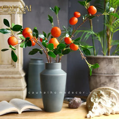 Tết Couture - Set 2 Cành Quả Quýt Tangerines Ember/Amber-CẬU HAI HOME DECOR