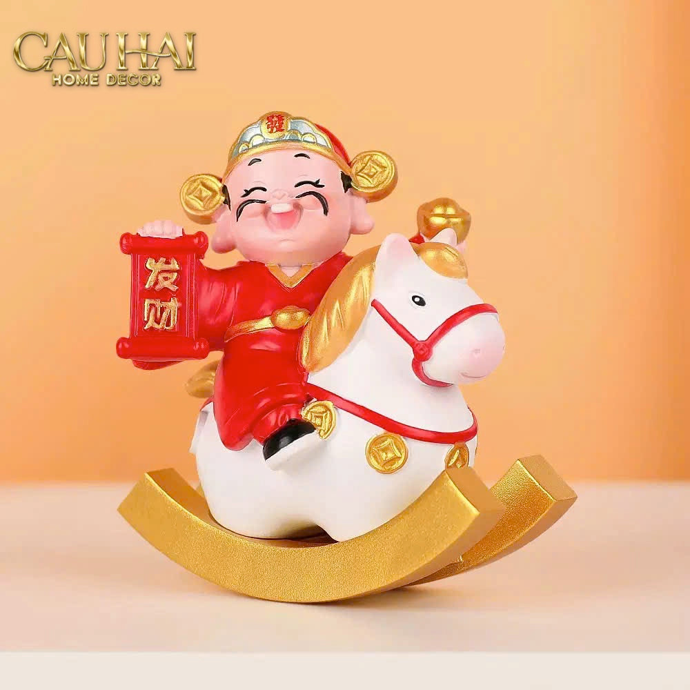 Tết Couture - Set 2 Tượng Thần Tài Song Hoàng Kỳ - CẬU HAI HOME DECOR