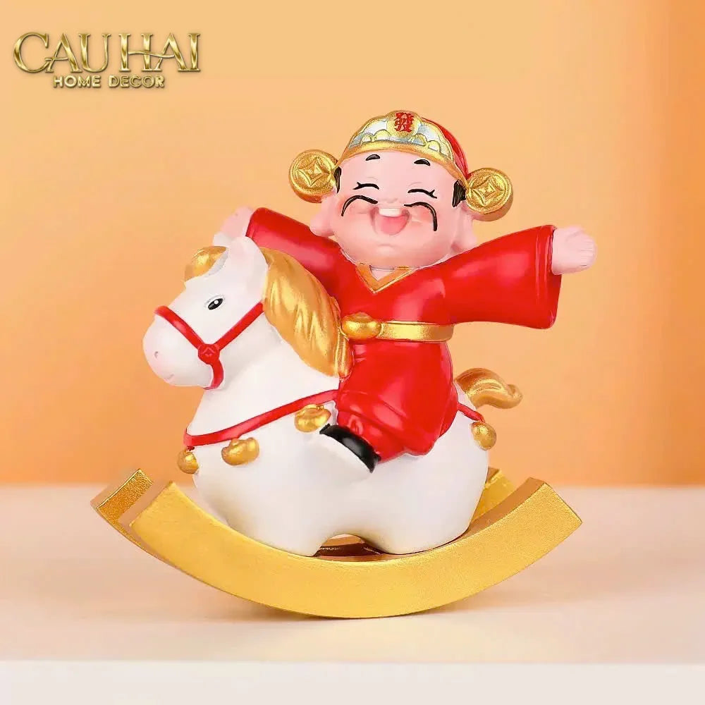 Tết Couture - Set 2 Tượng Thần Tài Song Hoàng Kỳ-CẬU HAI HOME DECOR
