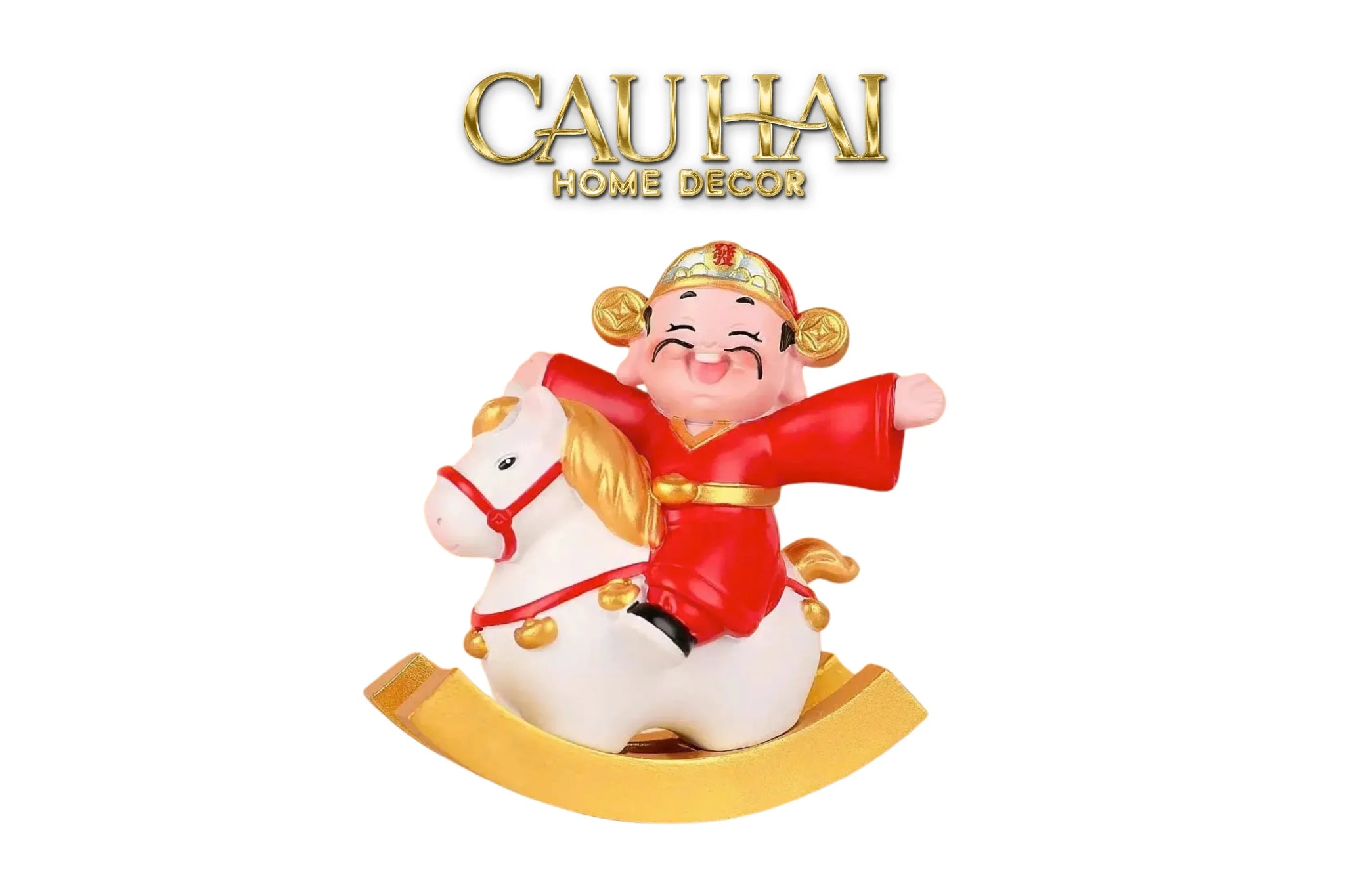 Tết Couture - Set 2 Tượng Thần Tài Song Hoàng Kỳ-CẬU HAI HOME DECOR