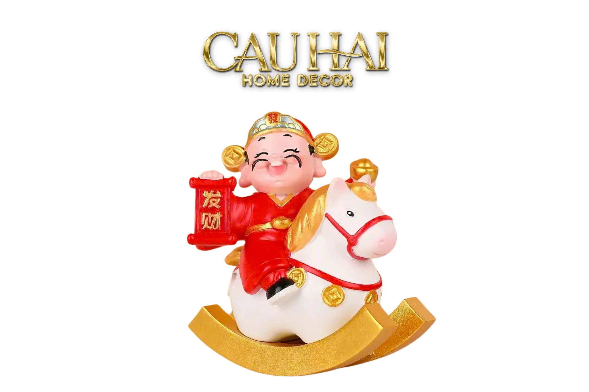 Tết Couture - Set 2 Tượng Thần Tài Song Hoàng Kỳ-CẬU HAI HOME DECOR