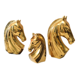 Set 3 Tượng Ngựa Gốm Sứ Mạ Vàng L'Atélier Gilded Chevaux-TƯỢNG TRANG TRÍ-CẬU HAỊ HOME DECOR-CẬU HAI HOME DECOR