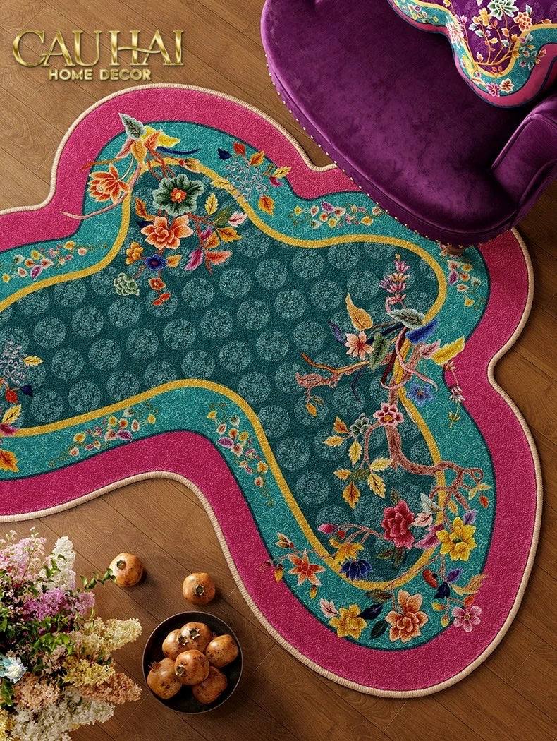 Tết Couture - Thảm Sợi Dệt Gen10 80x107 Papillon Oriental Poetic Mixology – Floral Art Rug - CẬU HAI HOME DECOR