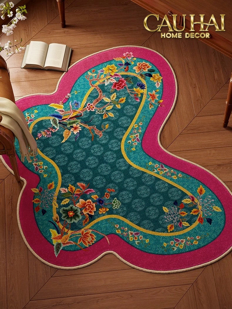 Tết Couture - Thảm Sợi Dệt Gen10 80x107 Papillon Oriental Poetic Mixology – Floral Art Rug - CẬU HAI HOME DECOR
