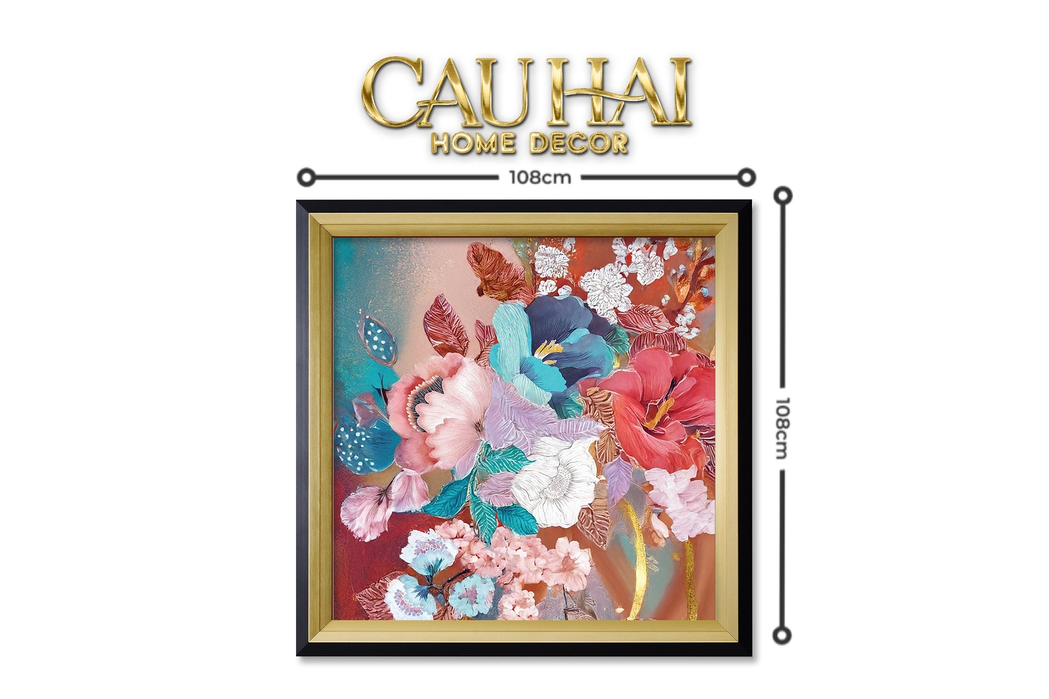 Tết Couture - Tranh Canvas Uv Gen5 Flora De Fortune Blossom Harmony 108x108 - CẬU HAI HOME DECOR