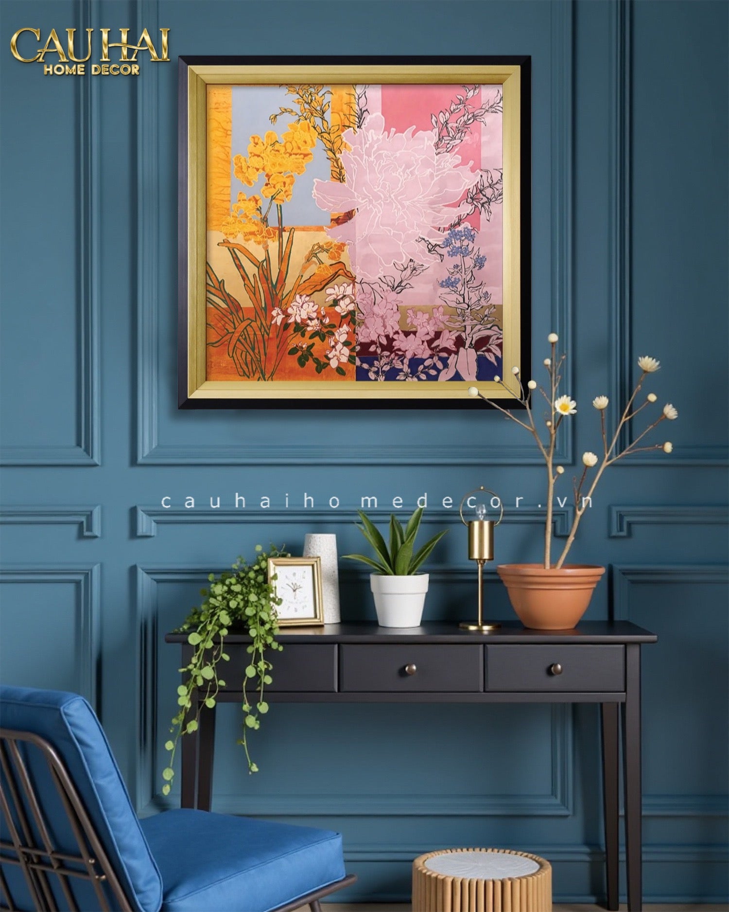 Tết Couture - Tranh Canvas Uv Gen5 Flora De Fortune Jardin Radiance 108x108 - CẬU HAI HOME DECOR