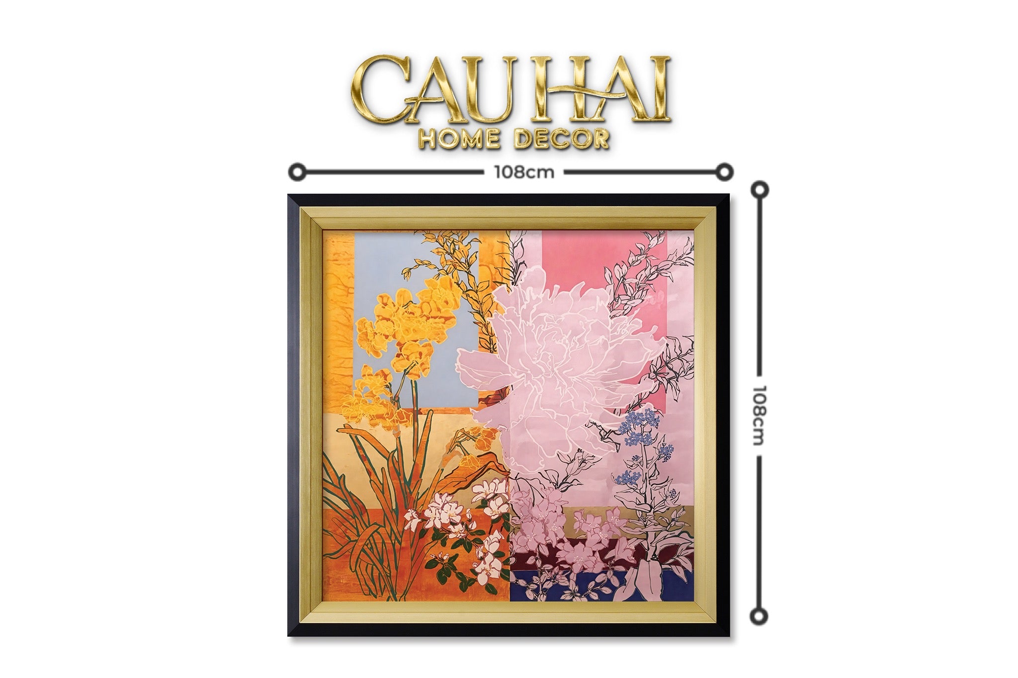 Tết Couture - Tranh Canvas Uv Gen5 Flora De Fortune Jardin Radiance 108x108 - CẬU HAI HOME DECOR