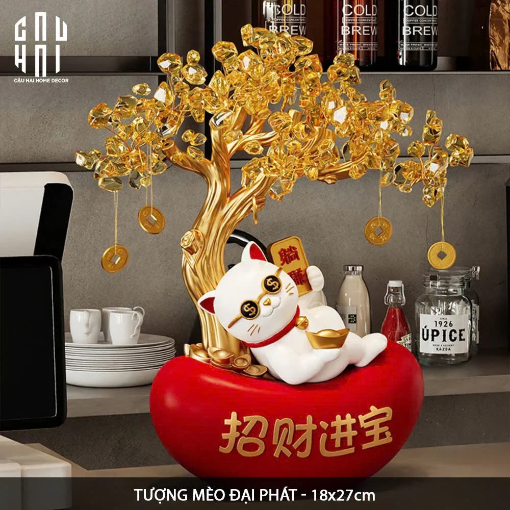 Tết Couture - Tượng Cây Phú Quý Mèo Đại Phát 27 - CẬU HAI HOME DECOR