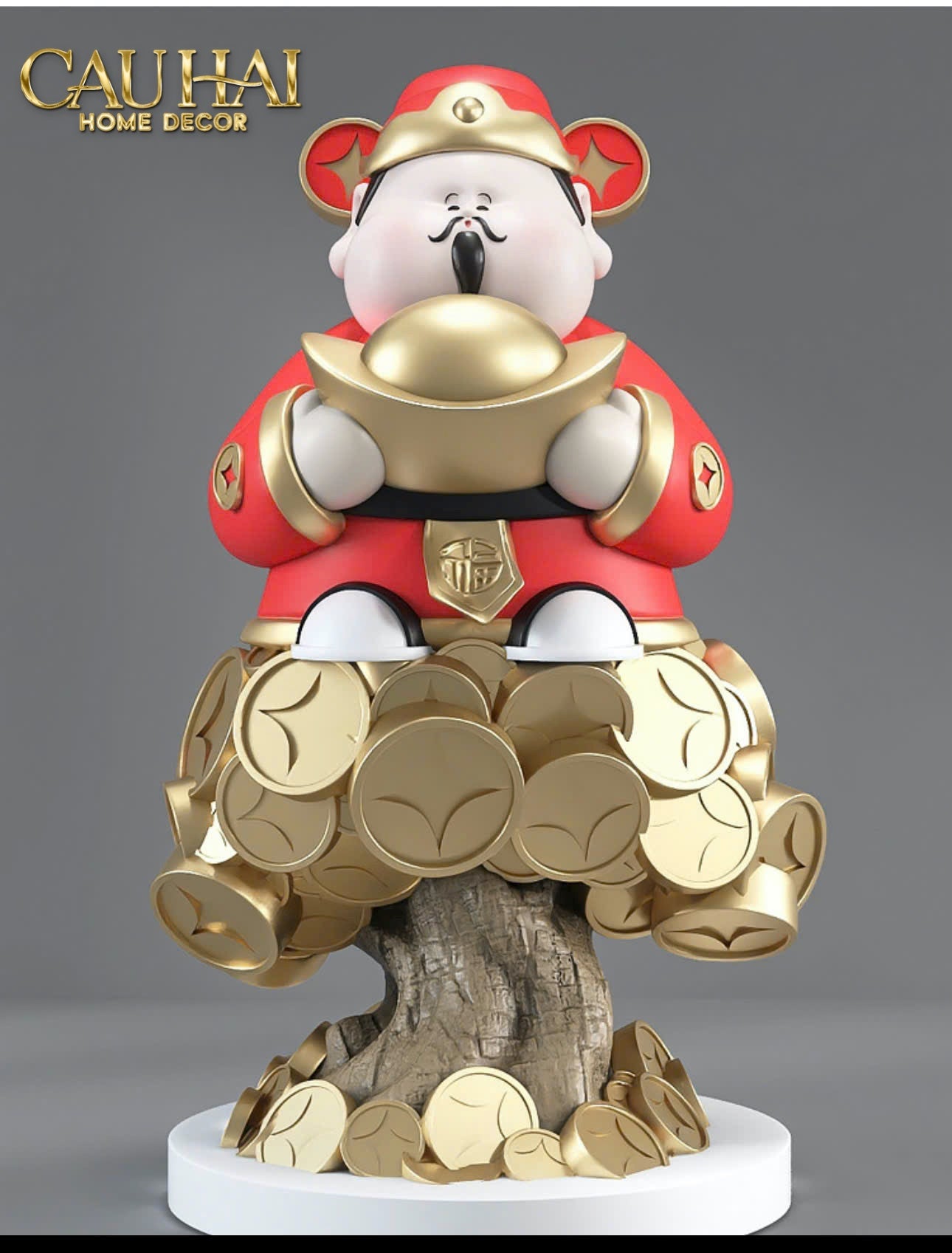 Tết Couture - Tượng Đại Thần Tài Kim Nguyên Bảo H76 - CẬU HAI HOME DECOR