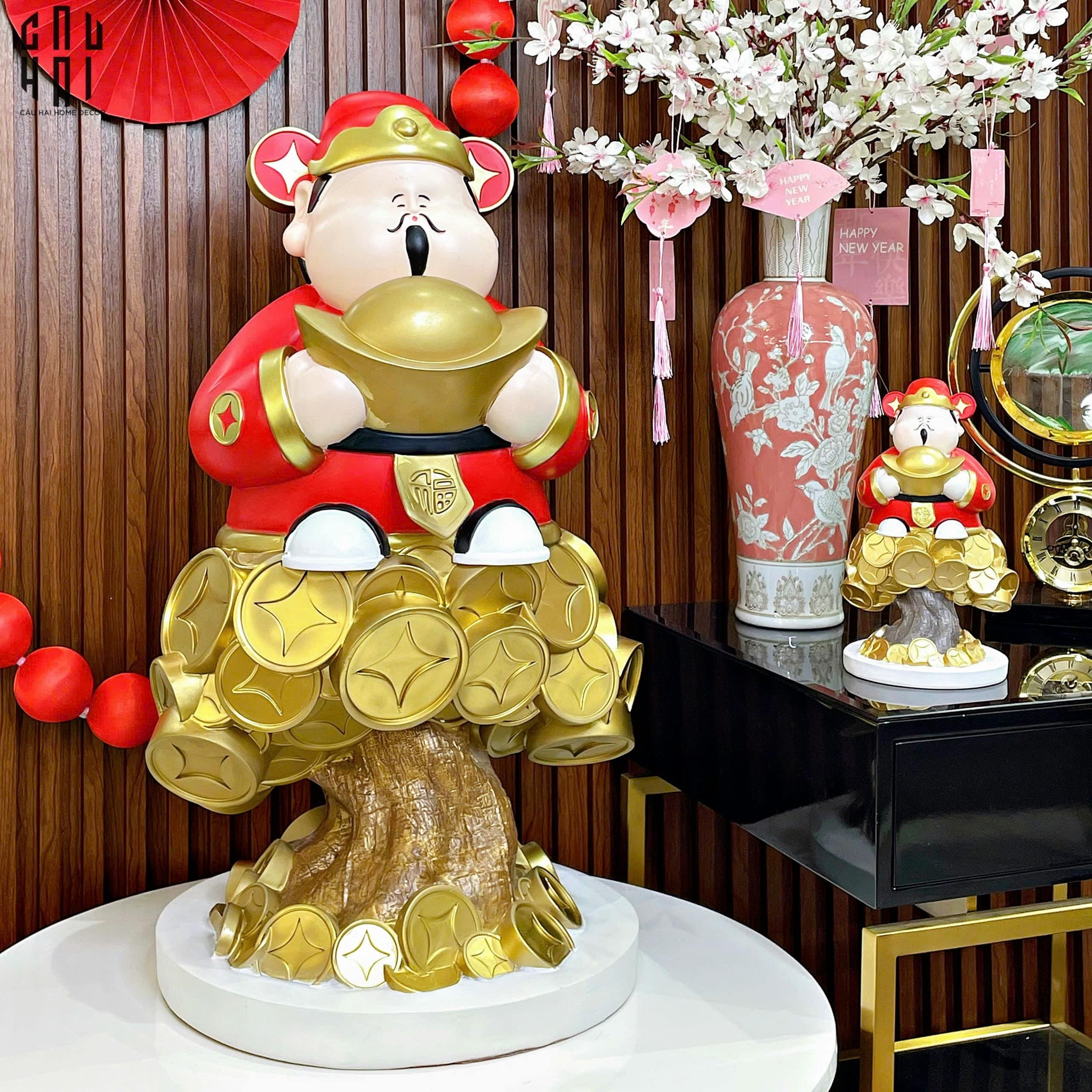 Tết Couture - Tượng Đại Thần Tài Kim Nguyên Bảo H76 - CẬU HAI HOME DECOR