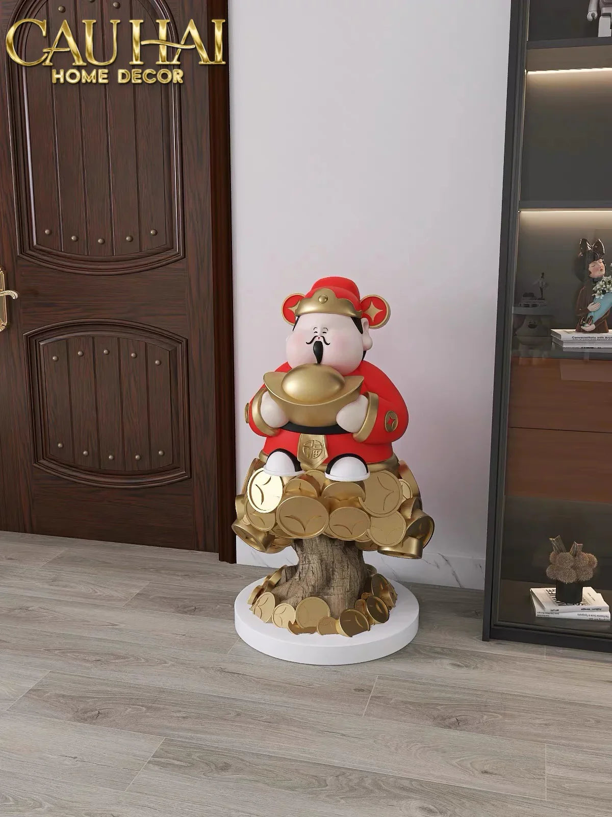 Tết Couture - Tượng Đại Thần Tài Kim Nguyên Bảo H76-TƯỢNG TRANG TRÍ-CẬU HAI HOME DECOR