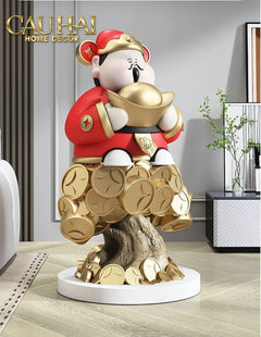 Tết Couture - Tượng Đại Thần Tài Kim Nguyên Bảo H76-TƯỢNG TRANG TRÍ-CẬU HAI HOME DECOR