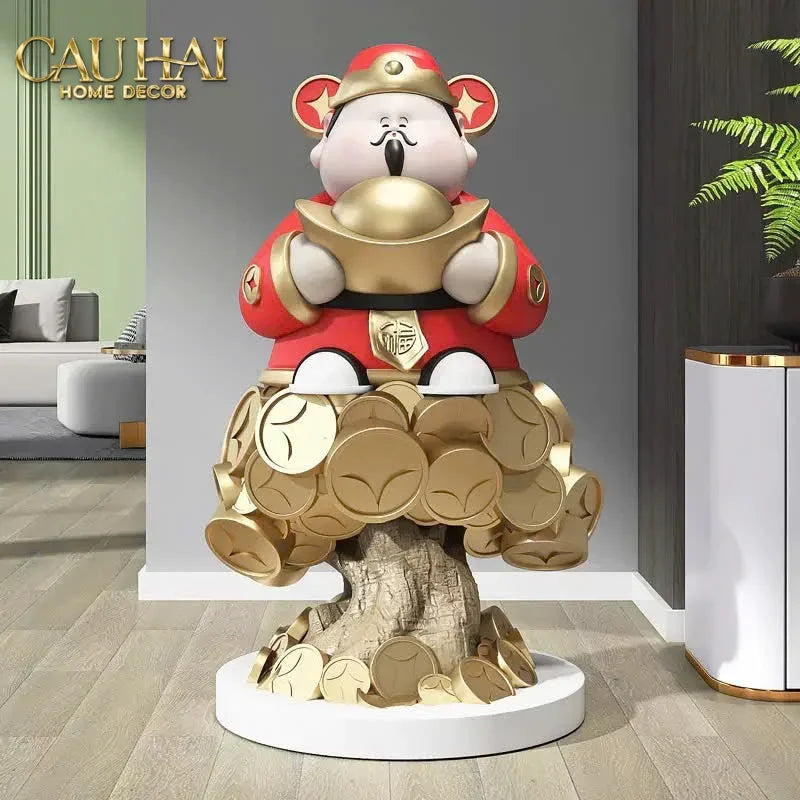 Tết Couture - Tượng Đại Thần Tài Kim Nguyên Bảo H76-TƯỢNG TRANG TRÍ-CẬU HAI HOME DECOR