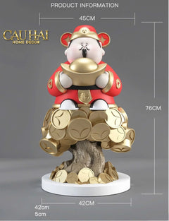 Tết Couture - Tượng Đại Thần Tài Kim Nguyên Bảo H76-TƯỢNG TRANG TRÍ-CẬU HAI HOME DECOR