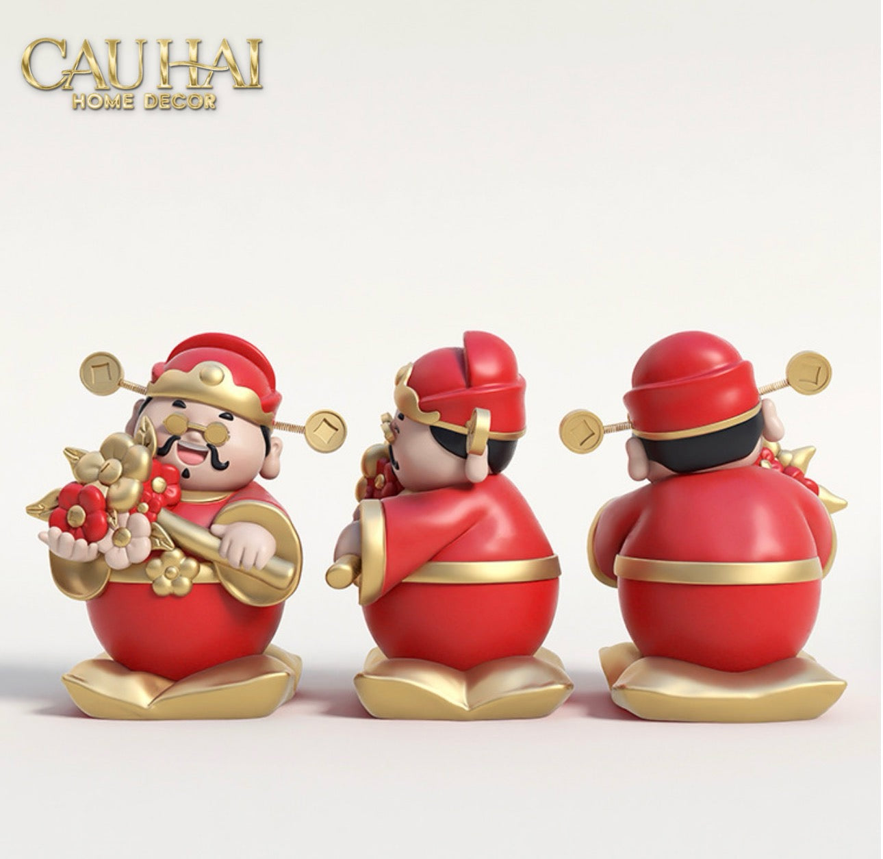 Tết Couture - Tượng Đại Thần Tài Túc Hỷ Khang Lạc 60 x 47 x 73-CẬU HAI HOME DECOR