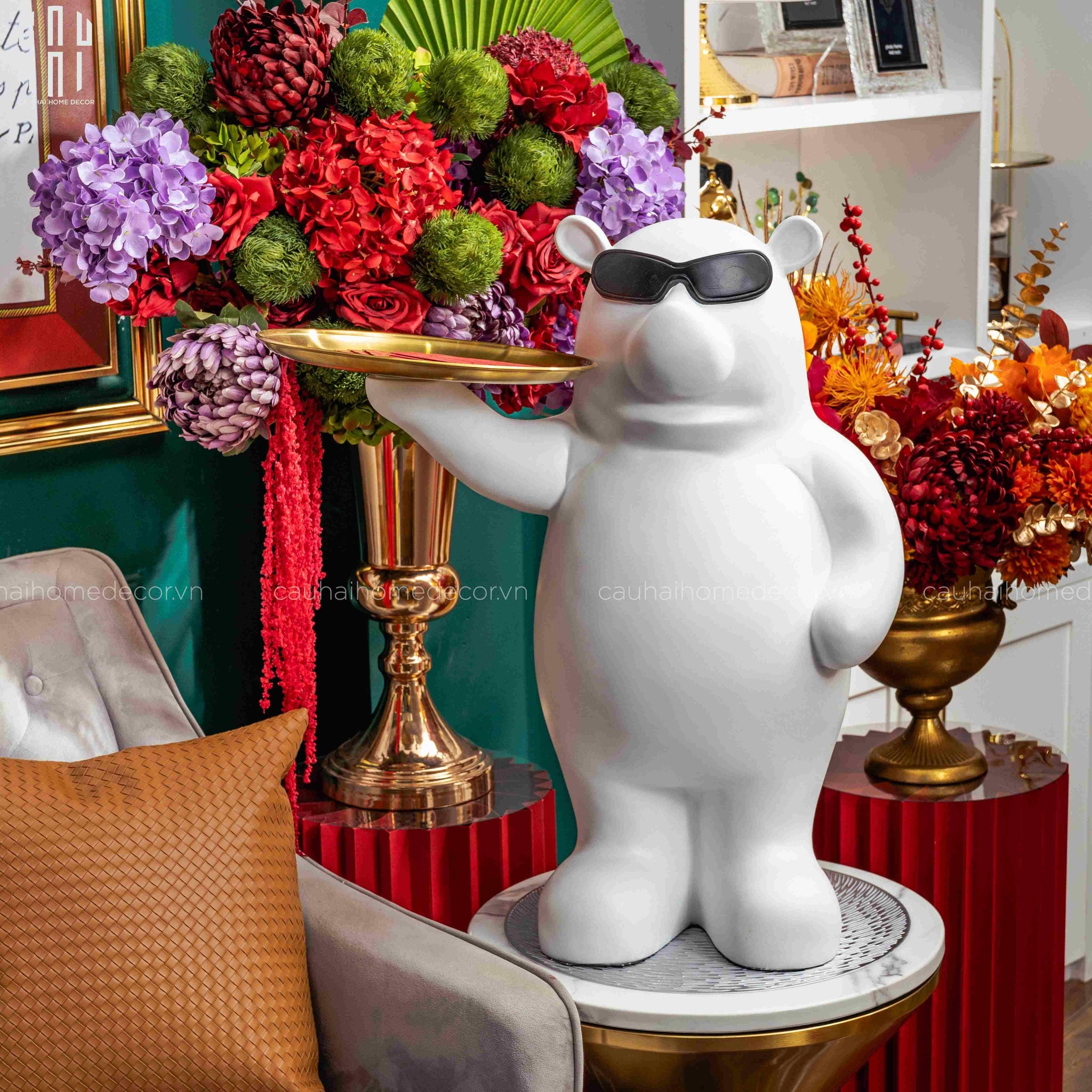 Tết Couture - Tượng Gấu Figurine Big Boss Bear H68 - CẬU HAI HOME DECOR
