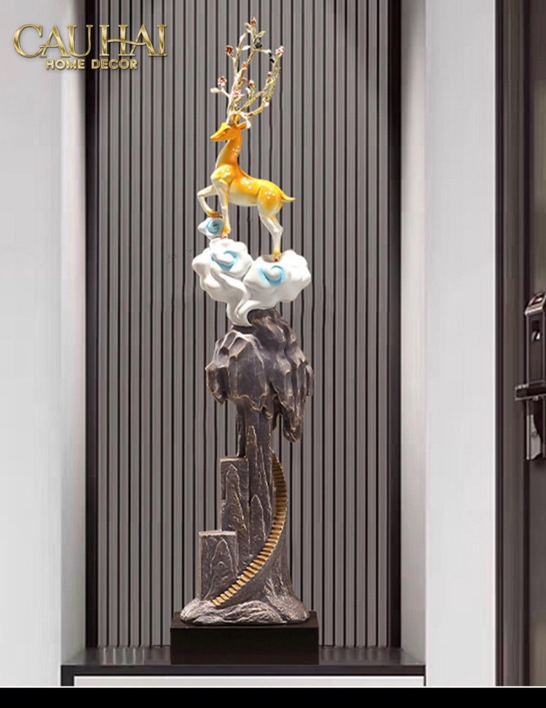 Tết Couture - Tượng Hươu Kim Thiên Hựu - Celestial Antler Peak Sculpture H89-CẬU HAI HOME DECOR