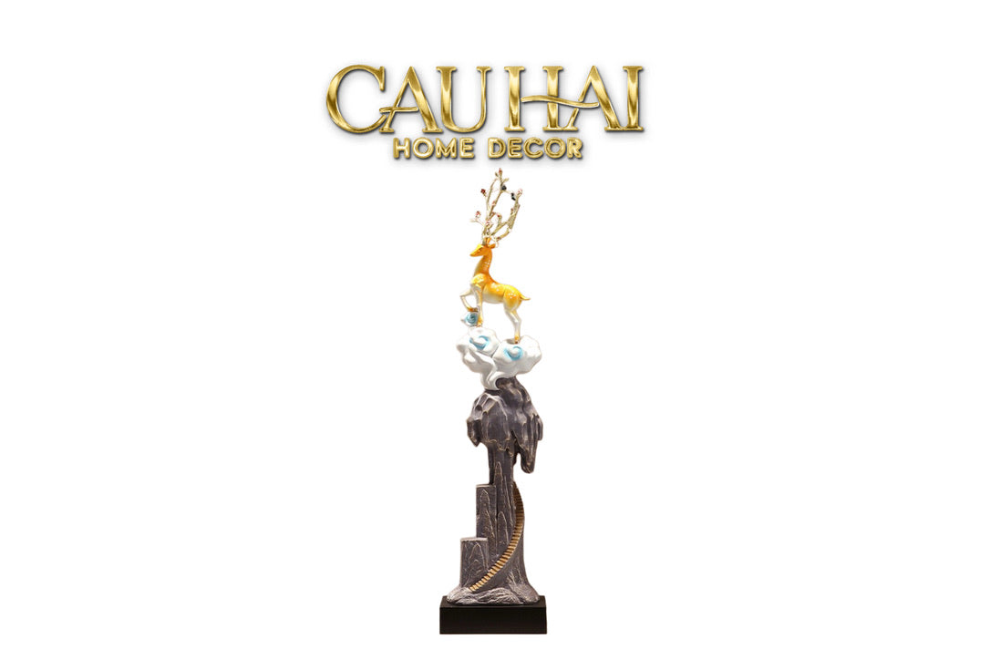 Tết Couture - Tượng Hươu Kim Thiên Hựu - Celestial Antler Peak Sculpture H89-CẬU HAI HOME DECOR
