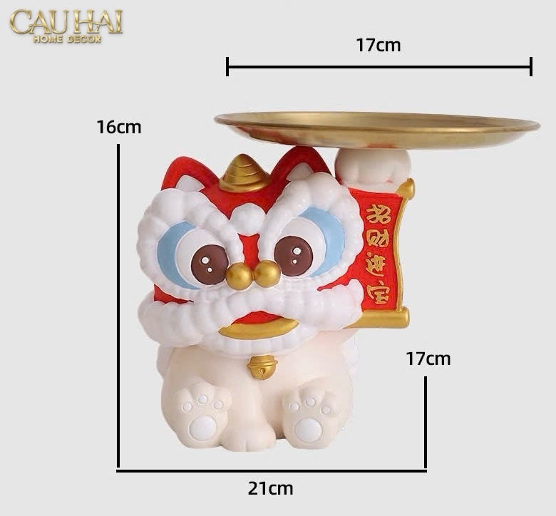 Tết Couture - Tượng Kim Lân Phúc Mãn Đường Guardian Lion Key Figurines - CẬU HAI HOME DECOR