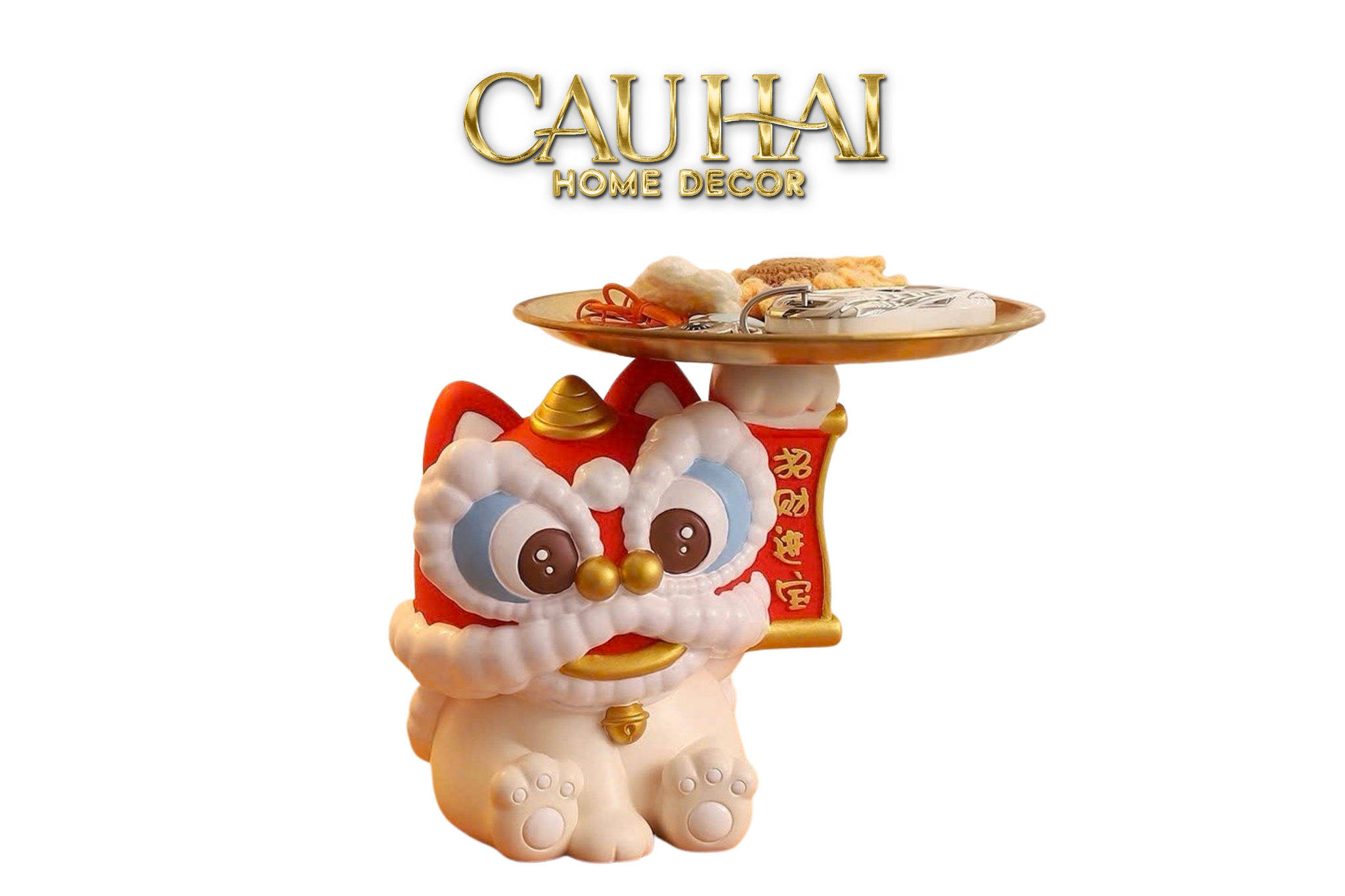 Tết Couture - Tượng Kim Lân Phúc Mãn Đường Guardian Lion Key Figurines - CẬU HAI HOME DECOR