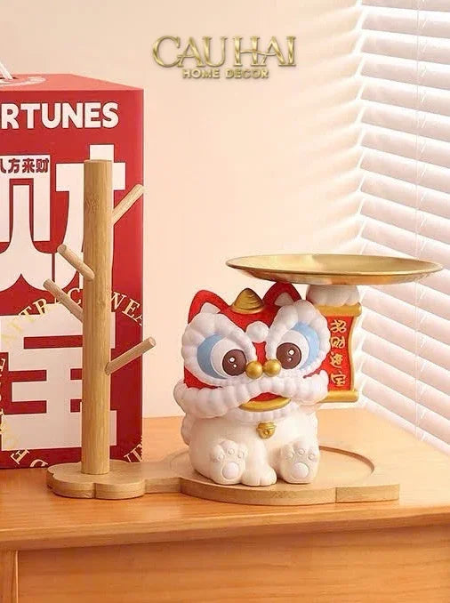 Tết Couture - Tượng Kim Lân Phúc Mãn Đường Guardian Lion Key Figurines-CẬU HAI HOME DECOR