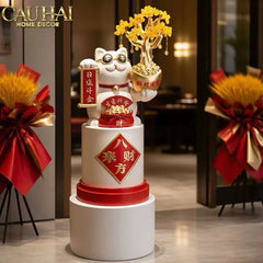 Tết Couture - Tượng Mèo Đại Cát Lợi Cây Phú Quý 84Cm-TƯỢNG TRANG TRÍ-CẬU HAI HOME DECOR